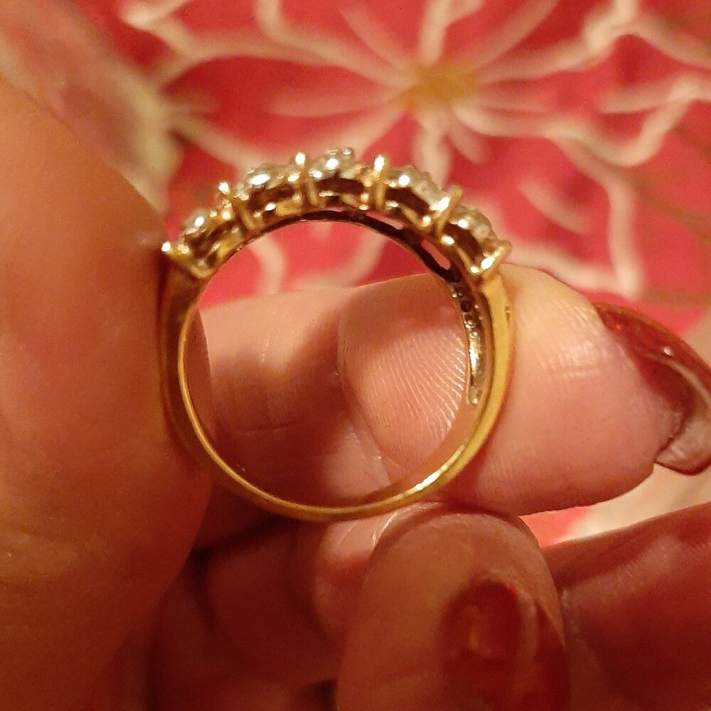 14k Gold/ Sterling Silver Diamond Ring- Sz. 6 - Picture 4 of 7